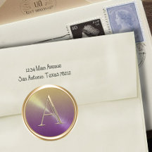 ALLE INITIALS Gold Monogram auf dem Lila Ombre