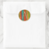 ALLE INITIALS Gold Monogram Festive Color Strip Runder Aufkleber (Tasche)
