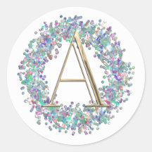ALLE INITIALS Gold Monogram Iridescent Glitzer