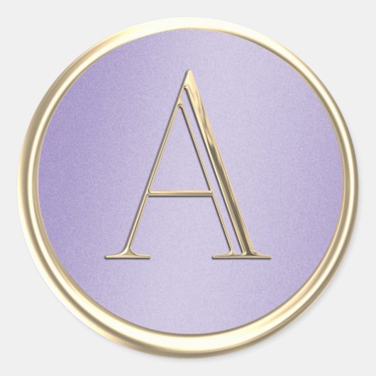 ALLE INITIALS Gold Monogram Lavendel Shimmer Runder Aufkleber (Vorderseite)