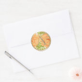 ALLE INITIALS Gold Monogram Orange Rose Runder Aufkleber (Umschlag)