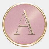 ALLE INITIALS Gold Monogramm auf Dusty Rose Pink Runder Aufkleber (Vorderseite)