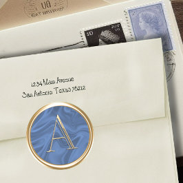 ALLE INITIALS Gold Monogramm auf marmorierten Farb Runder Aufkleber