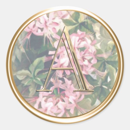 ALLE INITIALS Gold Monogramm auf rosa Honeysuckle Runder Aufkleber (Vorderseite)