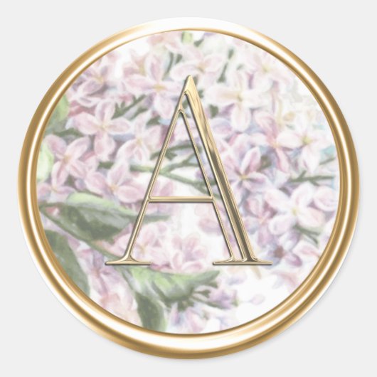 ALLE INITIALS Gold Monogramm auf rosa Lila Lilacs Runder Aufkleber (Vorderseite)