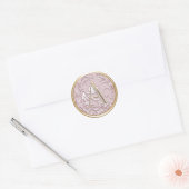 ALLE INITIALS Gold Monogramm Dusty Rose Rosa Damas Runder Aufkleber (Umschlag)