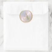ALLE INITIALS Gold Monogramm für Regenbogen Runder Aufkleber (Tasche)