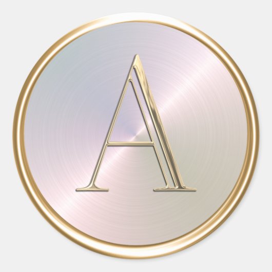 ALLE INITIALS Gold Monogramm für Regenbogen Runder Aufkleber (Vorderseite)