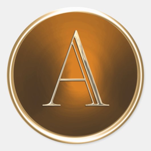 ALLE INITIALS Gold Monogramm für Rost Runder Aufkleber (Vorderseite)