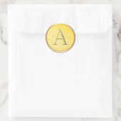 ALLE INITIALS Gold Monogramm gelb Runder Aufkleber (Tasche)