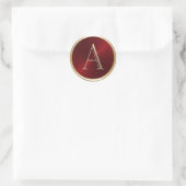 ALLE INITIALS Gold Monogramm in Rot Runder Aufkleber (Tasche)