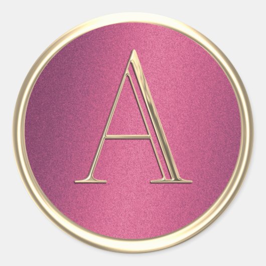 ALLE INITIALS Gold Monogramm Rose Rosa Shimmer Runder Aufkleber (Vorderseite)