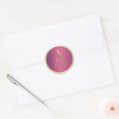ALLE INITIALS Gold Monogramm Rose Rosa Shimmer Runder Aufkleber (Umschlag)