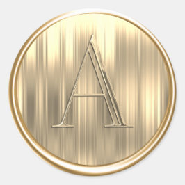 ALLE INITIALS Gold Monogramm Streifen Runder Aufkleber