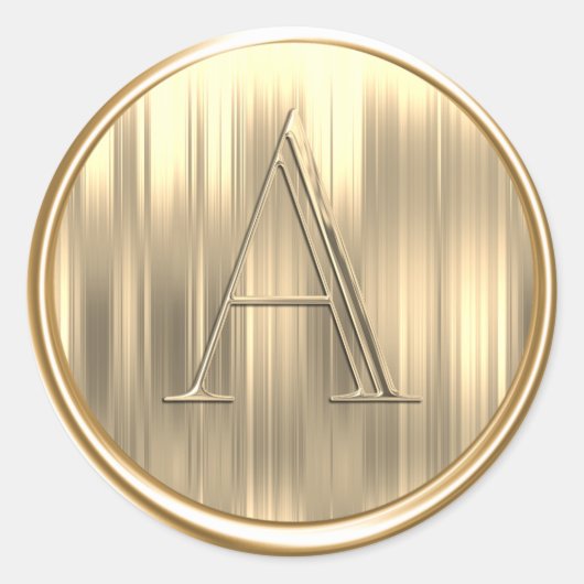 ALLE INITIALS Gold Monogramm Streifen Runder Aufkleber (Vorderseite)
