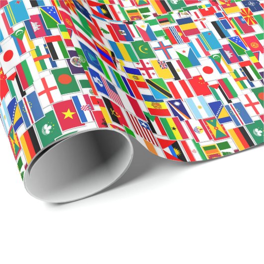 Alle International-Flaggen Geschenkpapier (Rolleneckpunkt)