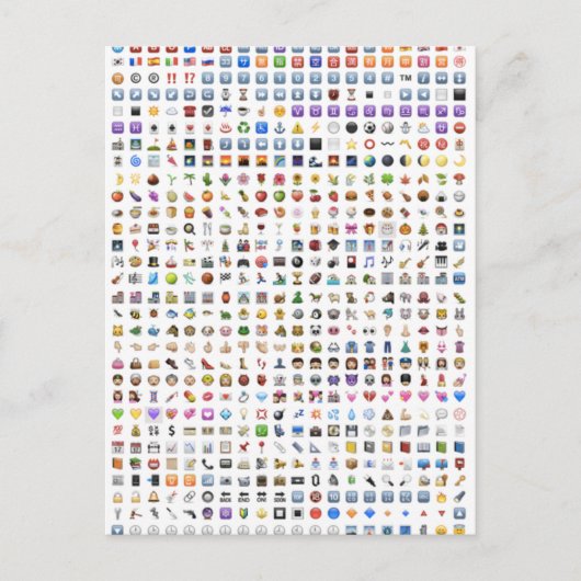 Alle iPhone / iOS Emojis Postkarte (Vorderseite)