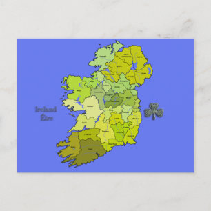 Alle Irish Map Irland Postkarte