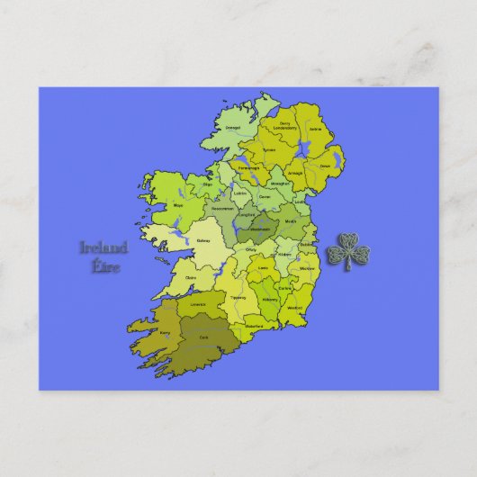 Alle Irish Map Irland Postkarte (Vorderseite)