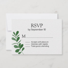 Alle Jahreszeiten Grüne Foliage Hochzeit RSVP Karte