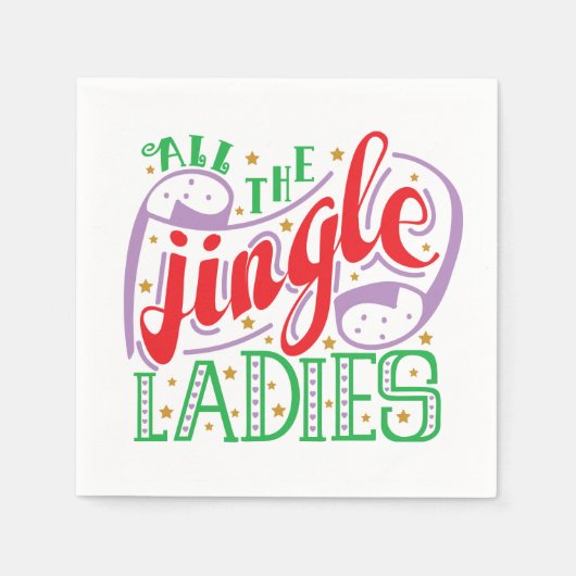 Alle Jingle Ladys Christmas | Napkin Serviette (Vorderseite)