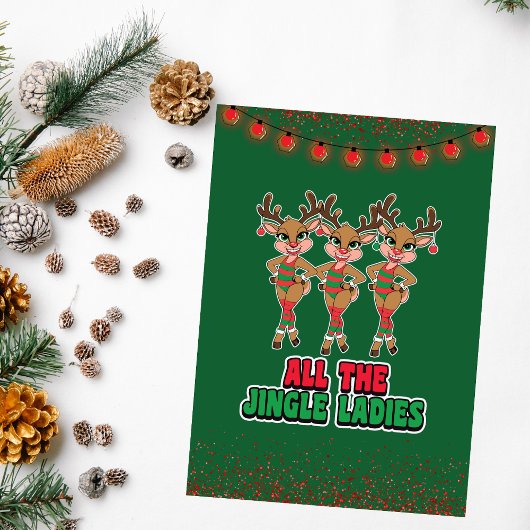Alle Jingle Ladys | Funny Reindeer Christmas Card Karte