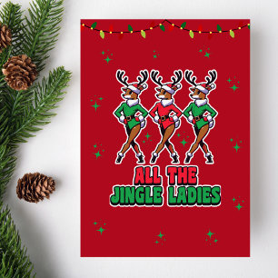Alle Jingle Ladys   Funny Reindeer Christmas Card Karte