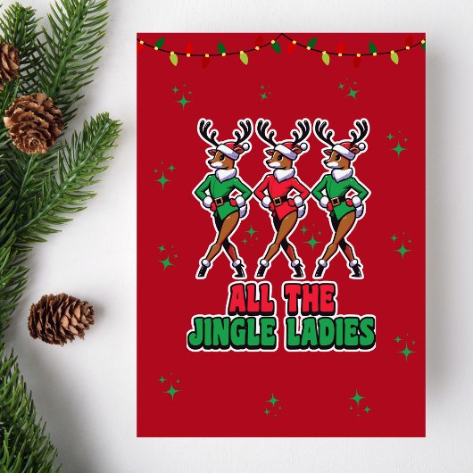 Alle Jingle Ladys | Funny Reindeer Christmas Card Karte