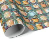 Alle Kaffeekuchen Abstraktes Aquarellmuster Geschenkpapier (Rolleneckpunkt)