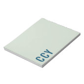 Alle Kappe-Seiten-Monogram-Grün Personalisiert Notizblock (Rotiert)