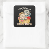 Alle Kätzchen sind antifaschistisch Quadratischer Aufkleber (Tasche)