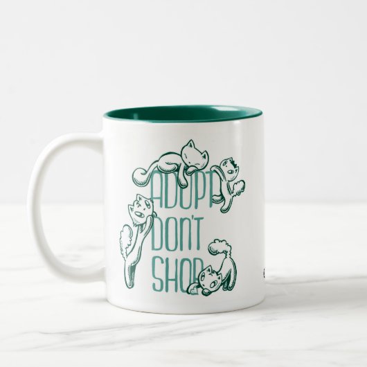 Alle Katzen: Adopt kaufen nicht Zweifarbige Tasse (Links)