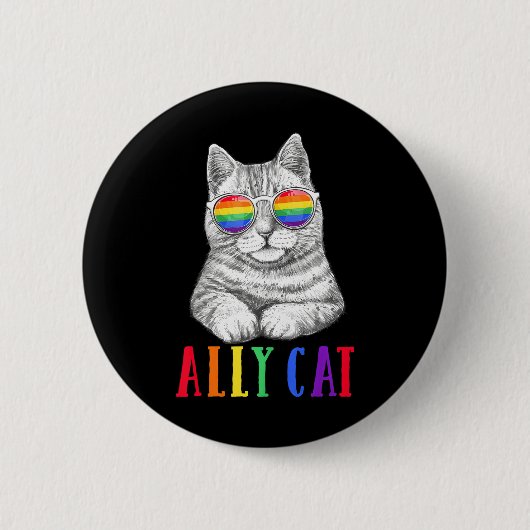 Alle Katzen LGBT Gay Rainbow Prilag Boys Men Button (Vorderseite)