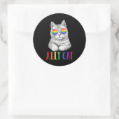 Alle Katzen LGBT Gay Rainbow Prilag Boys Men Runder Aufkleber (Tasche)