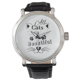 Alle Katzen sind schön – Minimalistisches süßes Ka Armbanduhr