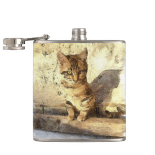 Alle Katzen sind schwarz in der dunklen Bleistiftz Flachmann