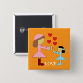 Alle Kinder benötigen Liebe: Orange Button (Vorne & Hinten)