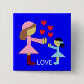 Alle Kinder brauchen Liebe: Blau Button (Vorderseite)