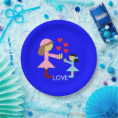 Alle Kinder brauchen Liebe: Blau Pappteller (Party)