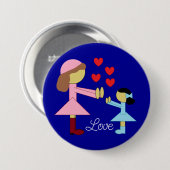 Alle Kinder brauchen Liebe: Dunkelblau Button (Vorne & Hinten)