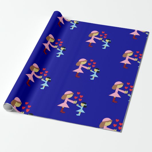 Alle Kinder brauchen Liebe: Dunkelblau Geschenkpapier (Ungerollt)