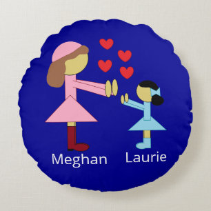 Alle Kinder brauchen Liebe: Dunkelblau Rundes Kissen