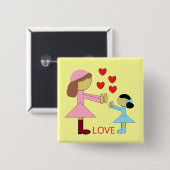 Alle Kinder brauchen Liebe: Gelb Button (Vorne & Hinten)