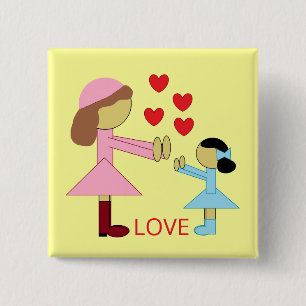 Alle Kinder brauchen Liebe: Gelb Button