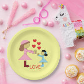 Alle Kinder brauchen Liebe: Gelb Pappteller (Party)