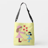 Alle Kinder brauchen Liebe: Gelb Tragetaschen Mit Langen Trägern (Rückseite)