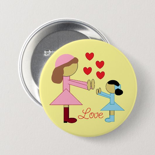 Alle Kinder brauchen Liebe: hellgelb Button (Vorne & Hinten)