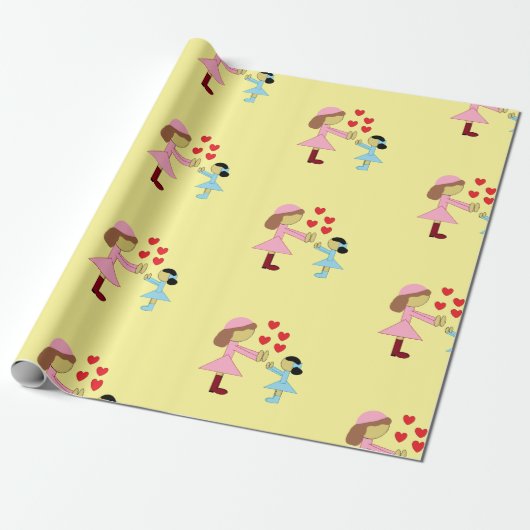 Alle Kinder brauchen Liebe: Hellgelb Geschenkpapier (Ungerollt)