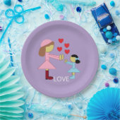 Alle Kinder brauchen Liebe: Lavendel Pappteller (Party)