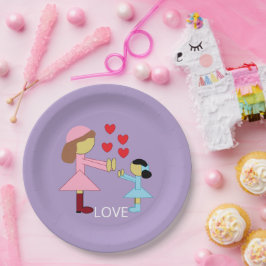 Alle Kinder brauchen Liebe: Lavendel Pappteller